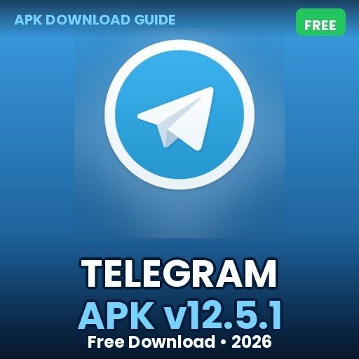 Telegram APK v12.5.1 free download featured image with Telegram app logo